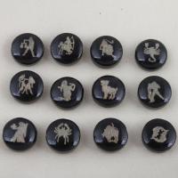 Black Shell Beads, 12 Signs of the Zodiac, DIY, black 