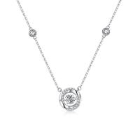 Zircon cubique Micro Pave collier en argent sterling, argent sterling 925, avec 5CM chaînes de rallonge, Placage, pavé de micro zircon & pour femme, couleur platine Environ 45 cm, Vendu par PC