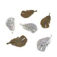 Zinc Alloy Feather Pendants, plated, DIY 