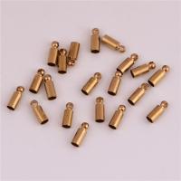 Messing Endkappe, DIY, originale Farbe, 3x8mm, ca. 100PCs/Tasche, verkauft von Tasche