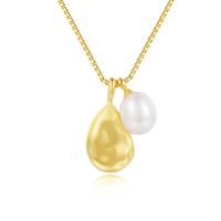 Collar de la joyería de plata esterlina, Plata de ley 925, con Shell Pearl, con 1.97inch extender cadena, chapado, para mujer, más colores para la opción, longitud:aproximado 15.74 Inch, Vendido por UD