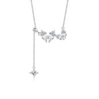 Zircon cubique Micro Pave collier en argent sterling, Argent sterling 925, avec 1.97inch chaînes de rallonge, bijoux de mode & pavé de micro zircon & pour femme Environ 15.74 pouce, Vendu par PC