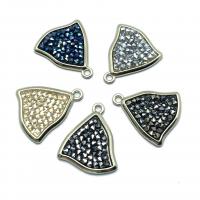 Rhinestone Brass Pendants, plated, DIY & with rhinestone 