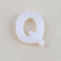 Natural White Shell Beads, Alphabet Letter, DIY & no hole, white, 12mm 