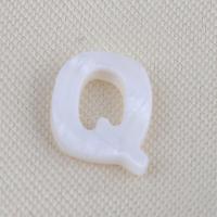 Natural White Shell Beads, Alphabet Letter, DIY & no hole, white 