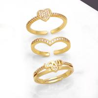 Cubic Zirconia Micro Pave Brass Finger Ring, plated, fashion jewelry & micro pave cubic zirconia Inner Approx 17mm 