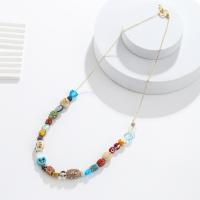 Collier en Murano bijoux, laiton, avec chalumeau, bijoux de mode & pour femme Environ 68 cm, Vendu par PC