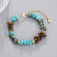 Pulsera de Piedras Preciosas, aleación de zinc, con piedracálculo & turquesa, con 6cm extender cadena, hecho a mano, Joyería & Estilo bohemio & para mujer, longitud:aproximado 16 cm, Vendido por UD