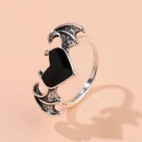 Zinklegierung Fingerring , Geflügelte Herzen, silberfarben plattiert, Modeschmuck & unisex, keine, Inner diameter 1.9cm, verkauft von PC