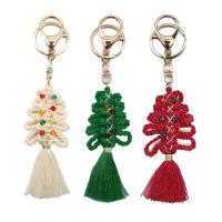 Fabric Key Chain, Zinc Alloy, with Cotton Thread, Christmas Design & Unisex 