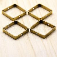 Brass Connector, Square, DIY & 1/1 loop & hollow, original color Approx 