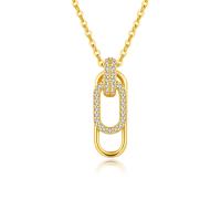 Zircon cubique Micro Pave collier en argent sterling, Argent sterling 925, avec 1.97inch chaînes de rallonge, bijoux de mode & pavé de micro zircon & pour femme Environ 15.74 pouce, Vendu par PC