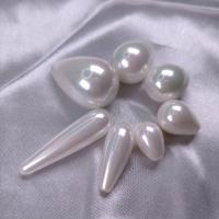 Shell Pearl, Teardrop, DIY & half-drilled, white 