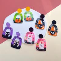 Acrylic Stud Earring, printing, Halloween Design & for woman 