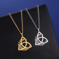 Stainless Steel Jewelry Necklace, 304 Stainless Steel, Triangle, plated, fashion jewelry & for man & hollow Approx 60 cm 