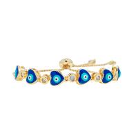 Evil Eye Jewelry Bracelet, Brass, fashion jewelry & micro pave cubic zirconia & enamel, 26cm 