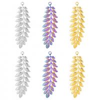 Stainless Steel Leaf Pendant, 304 Stainless Steel, Vacuum Ion Plating, DIY 