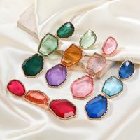 Resin Zinc Alloy Earring, with Resin, plated, fashion jewelry & for woman 