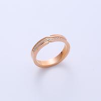 Kuba Zirkonia Edelstahl Ringe, 316 L Edelstahl, plattiert, unisex & verschiedene Größen vorhanden & Micro pave Zirkonia, Roségold, verkauft von PC