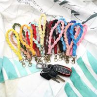 Fabric Key Chain, Cotton Thread, with Zinc Alloy, handmade, Unisex 