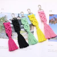 Fabric Key Chain, Cotton Thread, with Zinc Alloy, handmade, Unisex 