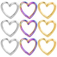 Stainless Steel Heart Pendants, 304 Stainless Steel, Vacuum Ion Plating, DIY & hollow 