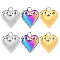 Stainless Steel Heart Pendants, 304 Stainless Steel, Vacuum Ion Plating, DIY 