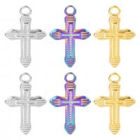 Stainless Steel Cross Pendants, 304 Stainless Steel, Vacuum Ion Plating, DIY 