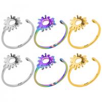 Edelstahl Fingerring, 304 Edelstahl, Sonne, Vakuum-Ionen-Beschichtung, Modeschmuck & unisex & hohl, keine, Größe:8, verkauft von PC