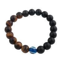 Evil Eye Jewelry Bracelet, Agate, with Tiger Eye, fashion jewelry & Unisex, 10.5mm Approx 8.27 Inch 