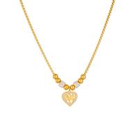 Collier de bijoux de titane, Acier titane, avec 1.97inch chaînes de rallonge, coeur, Placage, bijoux de mode & pour femme & avec strass, doré, 15mm Environ 15.75 pouce, Vendu par brin