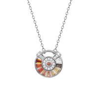 Zircon cubique Micro Pave collier en argent sterling, argent sterling 925, avec 5CM chaînes de rallonge, Placage, pavé de micro zircon & pour femme, plus de couleurs à choisir Environ 40 cm, Vendu par PC