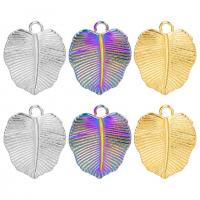 Stainless Steel Leaf Pendant, 304 Stainless Steel, Vacuum Ion Plating, DIY 