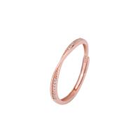 Anillo de dedo Zirconia Micro Pave Sterling Silver Cubic, plata de ley 925, chapado, micro arcilla de zirconia cúbica & para mujer, más colores para la opción, Vendido por UD