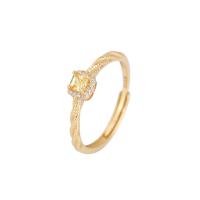 Anillo de dedo Zirconia Micro Pave Sterling Silver Cubic, plata de ley 925, chapado, micro arcilla de zirconia cúbica & para mujer, dorado, Vendido por UD