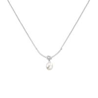 Collar de la joyería de plata esterlina, plata de ley 925, con Perlas plásticas, con 5CM extender cadena, chapado, para mujer, más colores para la opción, longitud:aproximado 40 , Vendido por UD