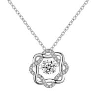 Zirkonia Mikro pflastern Sterlingsilber-Halskette, 925 Sterling Silber, mit Verlängerungskettchen von 5CM, plattiert, Micro pave Zirkonia & für Frau, keine, Länge:ca. 40 cm, verkauft von PC