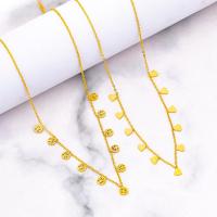 Collier de bijoux de titane, Acier titane, avec 2.36inch chaînes de rallonge, Placage, bijoux de mode & styles différents pour le choix & pour femme, doré Environ 15.75 pouce, Vendu par PC