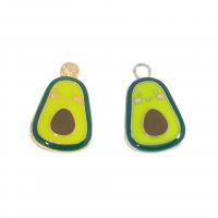 Zink Legierung Emaille Anhänger , Zinklegierung, Avocado, plattiert, DIY, keine, 19.6x12.8x2.2mm, ca. 300PCs/Tasche, verkauft von Tasche