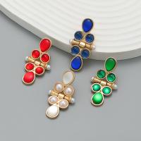 Resin Zinc Alloy Earring, with Resin, fashion jewelry & for woman 