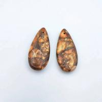 Impression Jasper Pendants, Teardrop, polished, DIY 