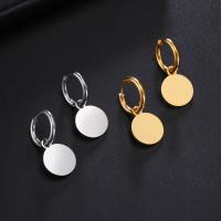 Boucles d'oreilles en acier titane, Placage ionique sous vide, bijoux de mode & unisexe, plus de couleurs à choisir, circular ring 17.3*15.3mm,Pendants 15*19mm, Vendu par paire