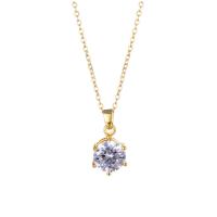 Collier de bijoux de titane, Acier titane, Plaqué or 18K, bijoux de mode & pavé de micro zircon & pour femme, doré Environ 15.75 pouce, Vendu par brin