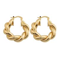 Brass Hoop Earring, plated, for woman, golden 