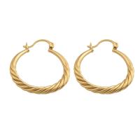 Brass Hoop Earring, plated, for woman, golden 