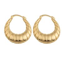 Brass Hoop Earring, plated, for woman, golden 