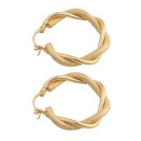 Brass Hoop Earring, plated, for woman, golden 