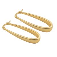 Brass Hoop Earring, plated, for woman, golden 