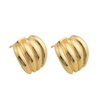 Brass Hoop Earring, plated, for woman, golden 