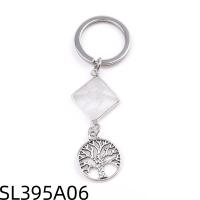 Zinc Alloy Key Chain Jewelry, Natural Stone, fashion jewelry & detachable 